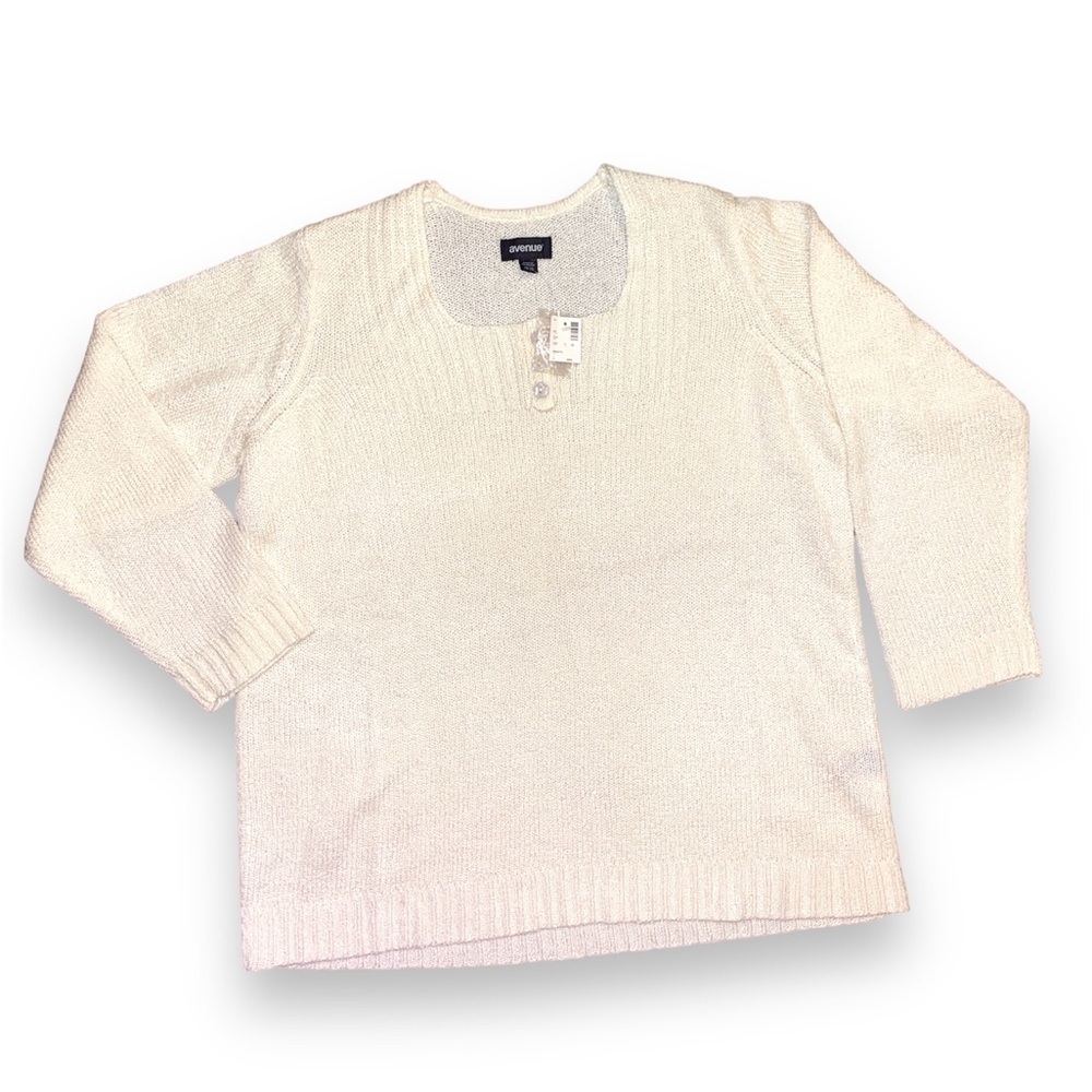 NWT Avenue size 18/20 Women’s cream pullover  sweater